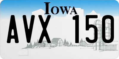 IA license plate AVX150