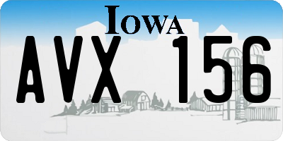 IA license plate AVX156