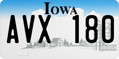 IA license plate AVX180