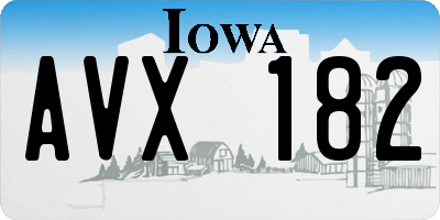 IA license plate AVX182
