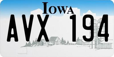 IA license plate AVX194