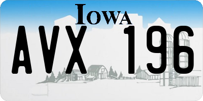 IA license plate AVX196