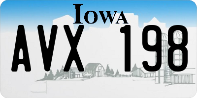 IA license plate AVX198