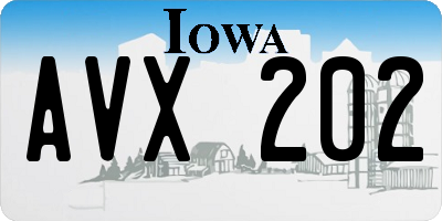 IA license plate AVX202