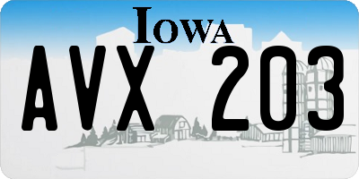 IA license plate AVX203
