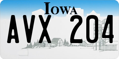 IA license plate AVX204