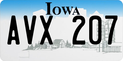 IA license plate AVX207