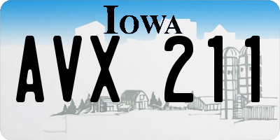 IA license plate AVX211