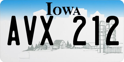 IA license plate AVX212