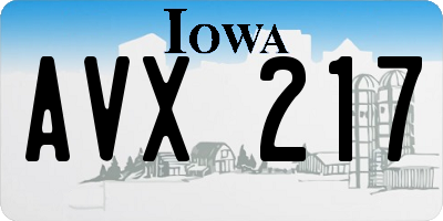 IA license plate AVX217