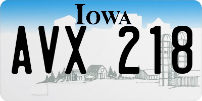 IA license plate AVX218