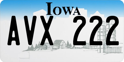 IA license plate AVX222