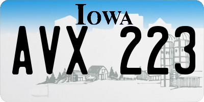 IA license plate AVX223