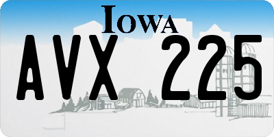 IA license plate AVX225