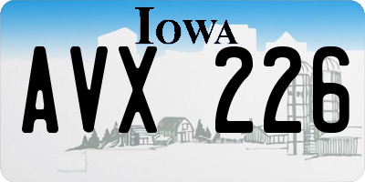 IA license plate AVX226