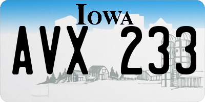 IA license plate AVX233
