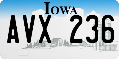 IA license plate AVX236