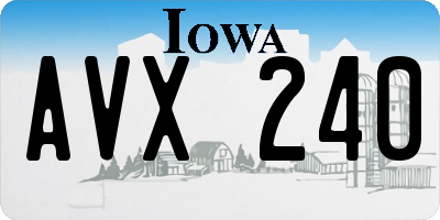IA license plate AVX240