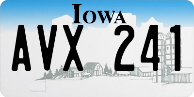 IA license plate AVX241
