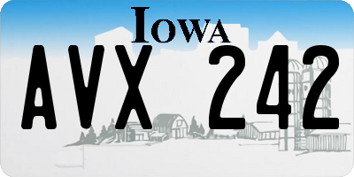IA license plate AVX242