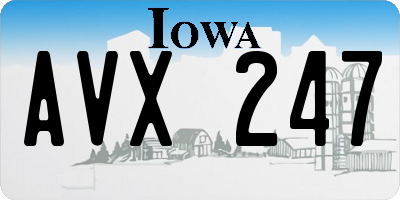 IA license plate AVX247