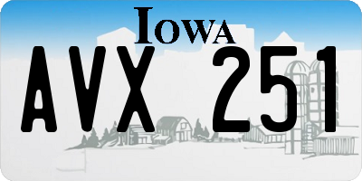 IA license plate AVX251