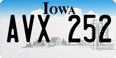 IA license plate AVX252