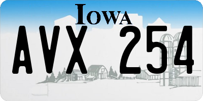 IA license plate AVX254