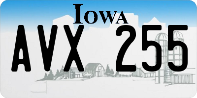IA license plate AVX255