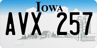 IA license plate AVX257