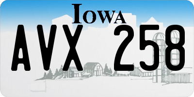 IA license plate AVX258
