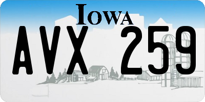 IA license plate AVX259