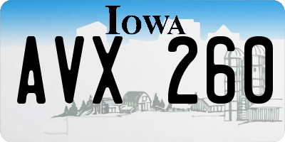 IA license plate AVX260