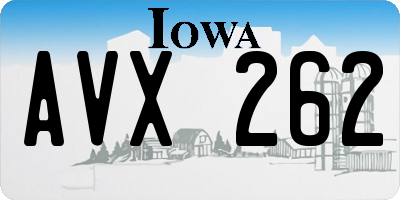 IA license plate AVX262