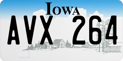 IA license plate AVX264