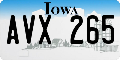 IA license plate AVX265