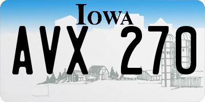 IA license plate AVX270