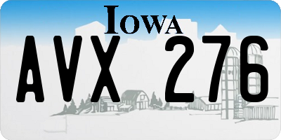 IA license plate AVX276