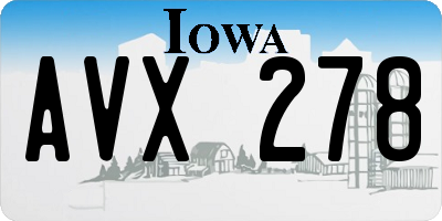 IA license plate AVX278