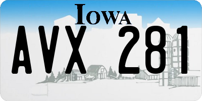 IA license plate AVX281