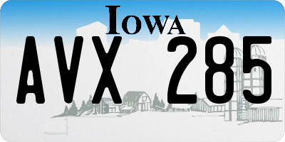 IA license plate AVX285