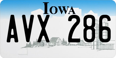 IA license plate AVX286