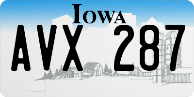 IA license plate AVX287