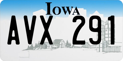 IA license plate AVX291