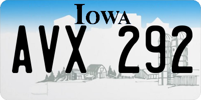 IA license plate AVX292