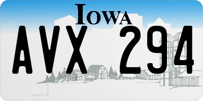 IA license plate AVX294