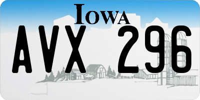 IA license plate AVX296