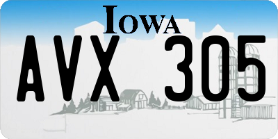 IA license plate AVX305