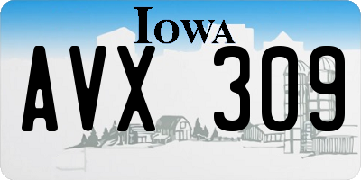 IA license plate AVX309