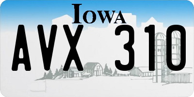IA license plate AVX310